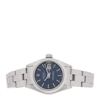 Rolex Stainless Steel 26mm Oyster Perpetual Date Watch Blue 79160 2 of 5