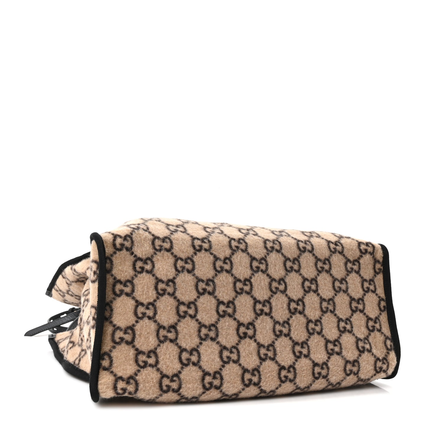 Covered Wool GG Monogram Large Tote Bag Beige Ebony