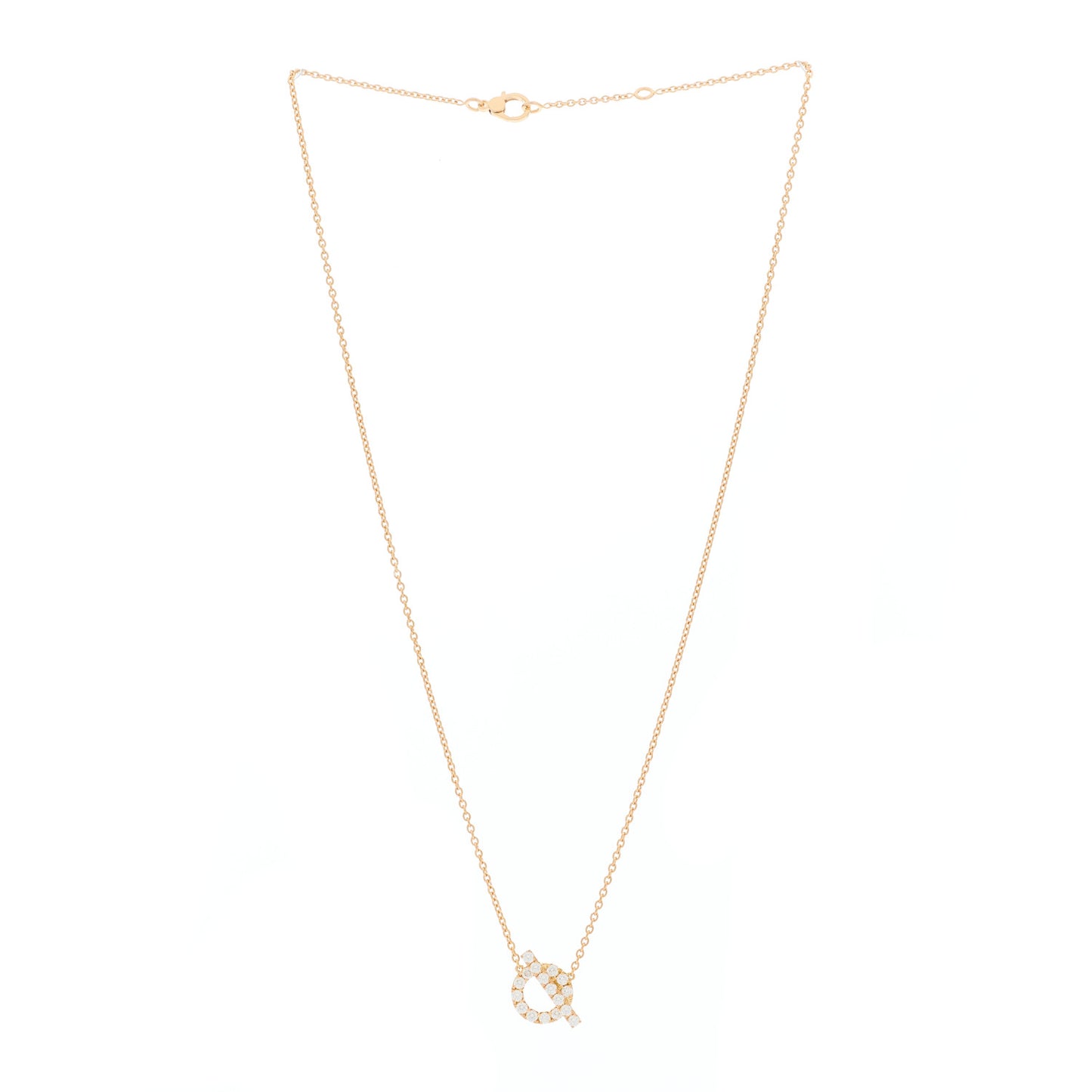 18K Rose Gold Diamond Finesse Pendant Necklace