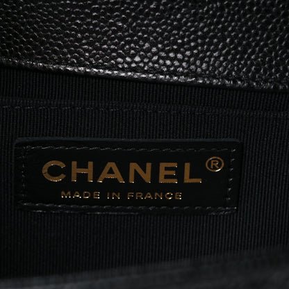 Chanel Caviar Chevron Quilted Medium Boy Flap Black 6 of 10