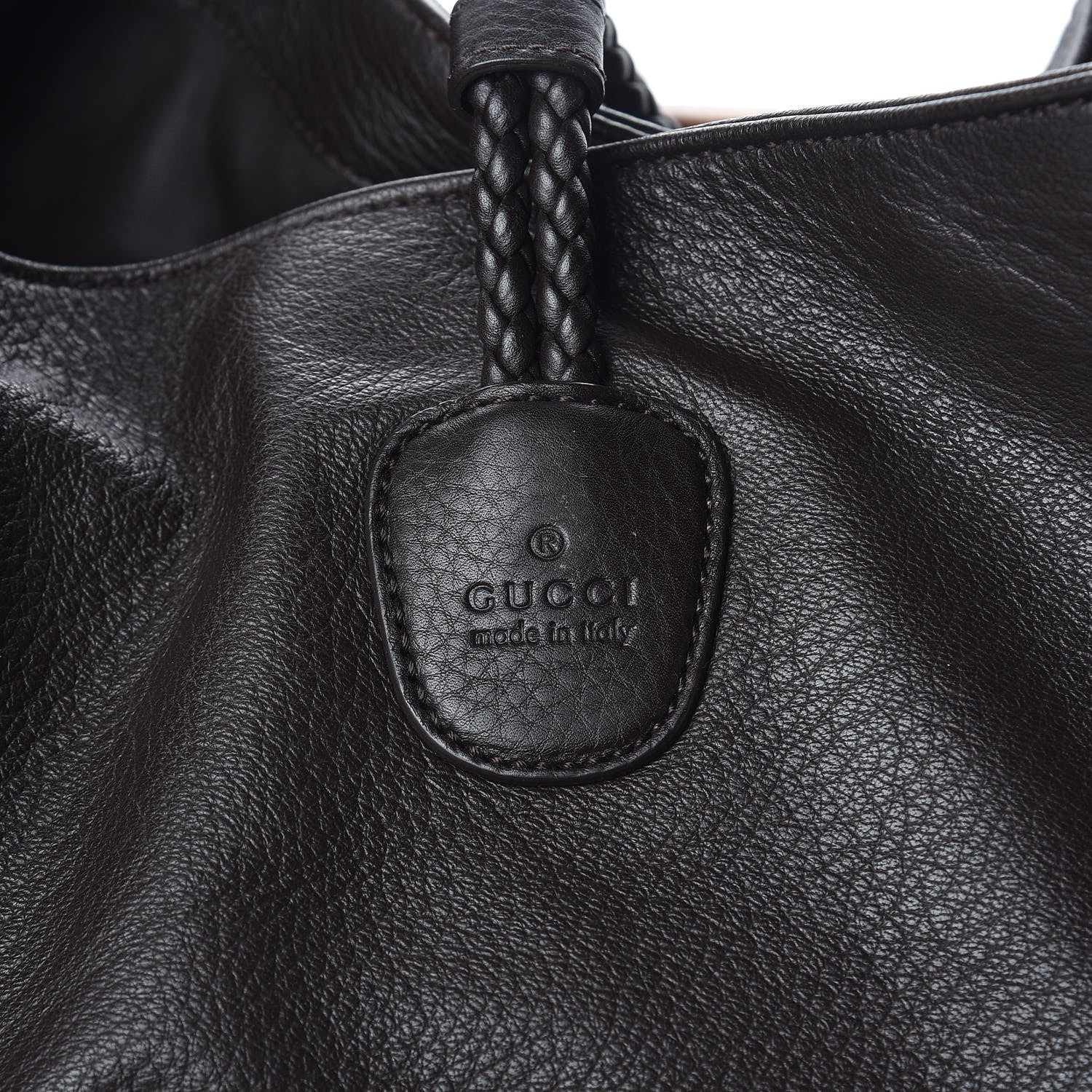 Gucci Deerskin Large Hip Bamboo Shoulder Bag Dark Cocoa 8 of 10