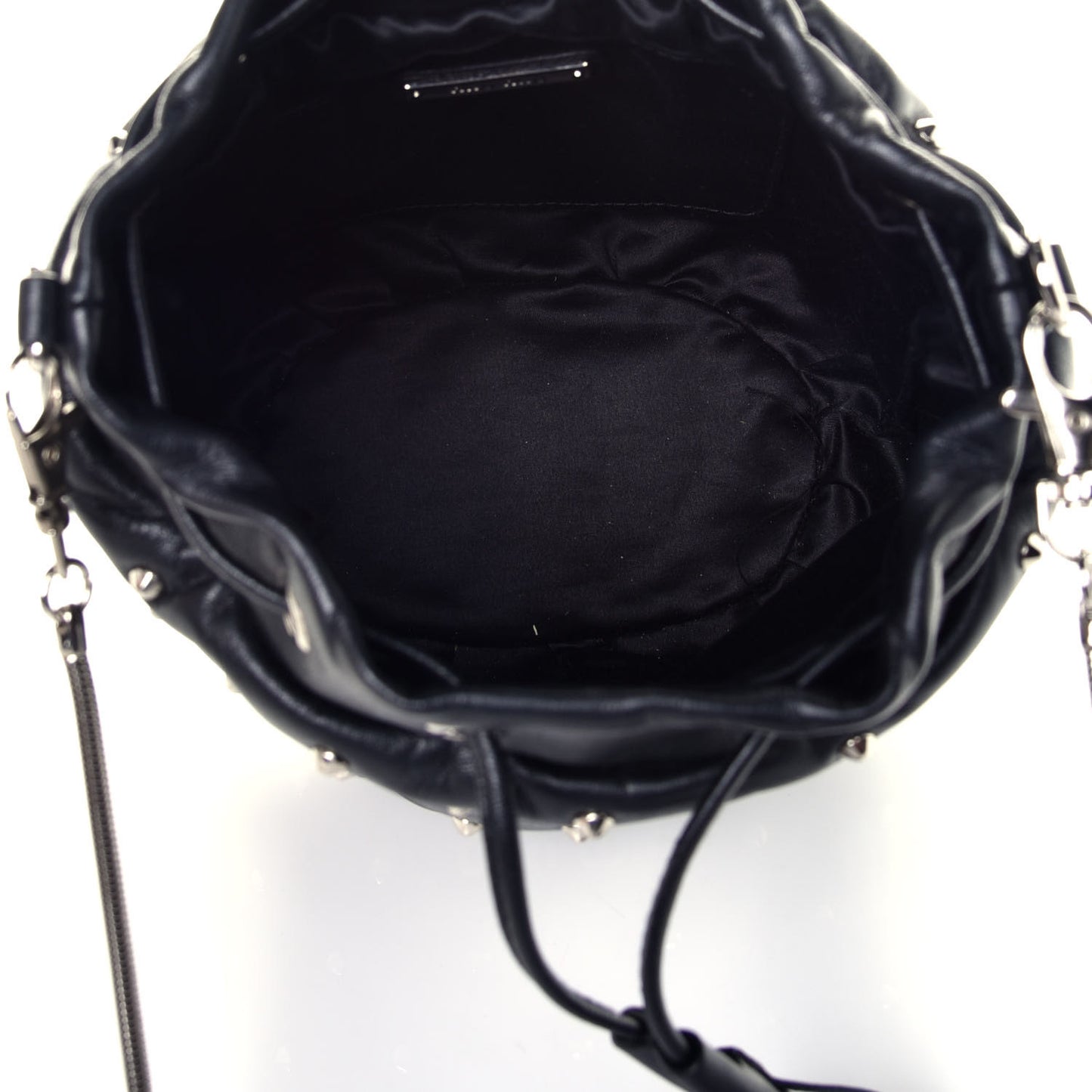 Nappa Studded Bucket Bag in Black