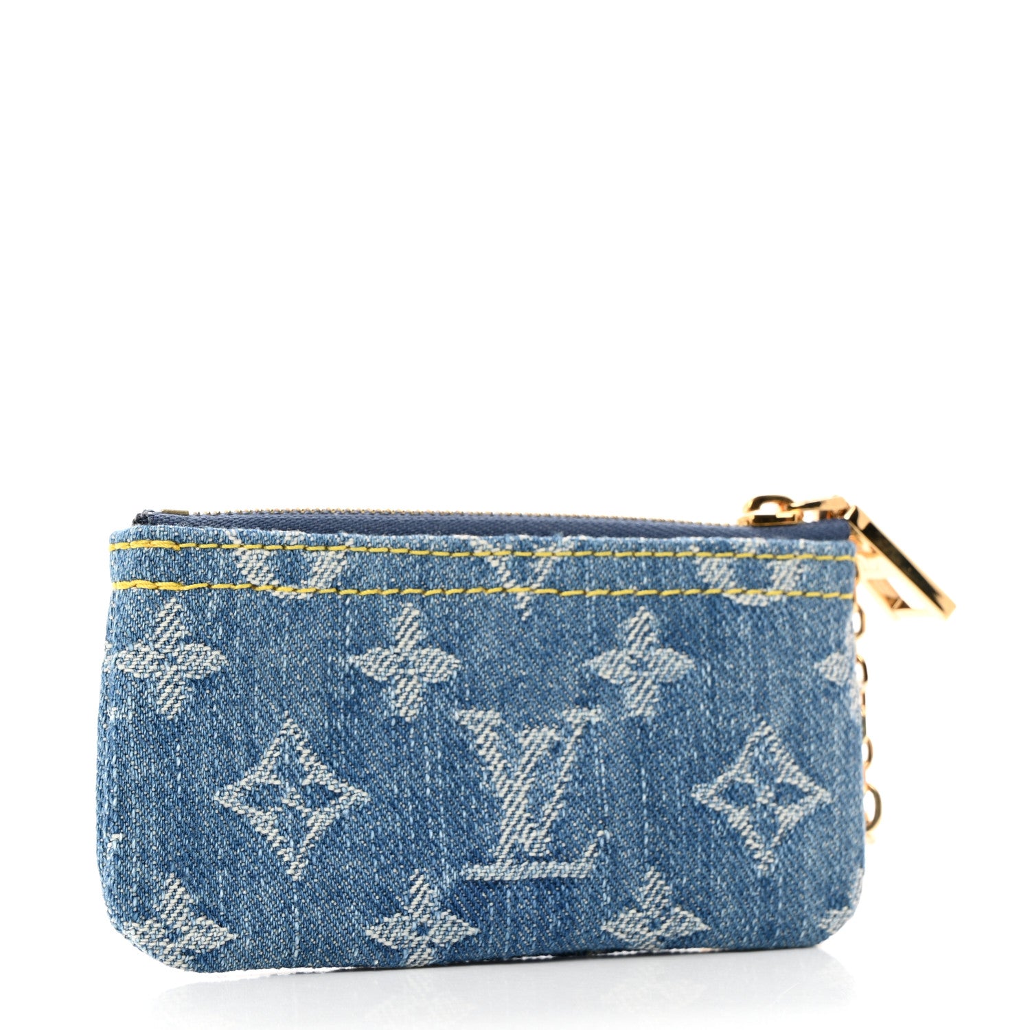 Louis Vuitton LOUIS VUITTON Monogram Denim Key Pouch Denim Blue 3 of 6