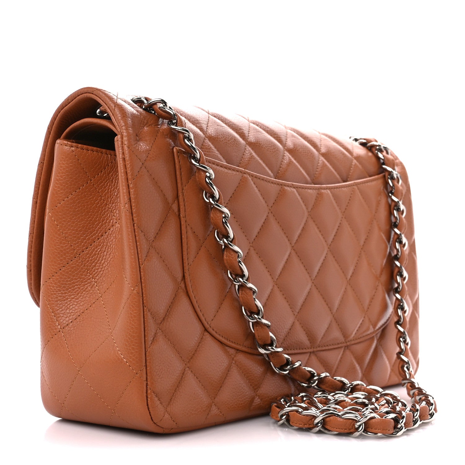 Chanel Caviar Quilted Jumbo Double Flap Light Brown 3 of 11