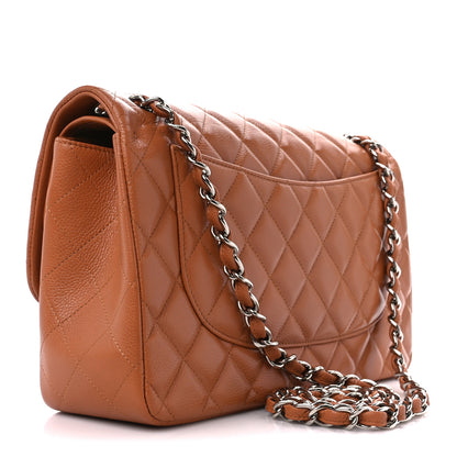 Chanel Caviar Quilted Jumbo Double Flap Light Brown 3 of 11