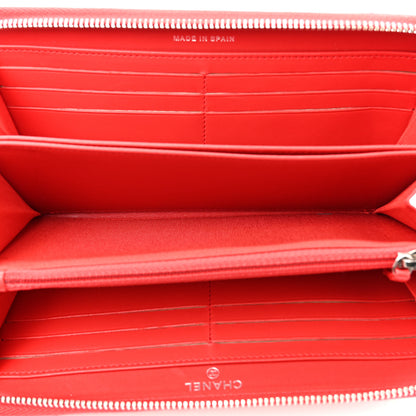 Chanel Lambskin Quilted Large Gusset Zip Around Wallet Red 5 of 8