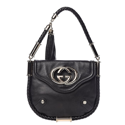 Gucci Calfskin Small Britt Tassel Shoulder Bag Black 1 of 9