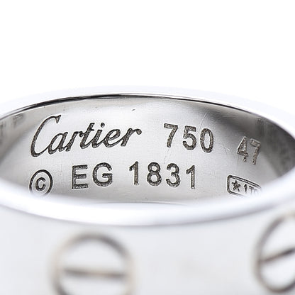 Cartier 18K White Gold 5.5mm LOVE Ring 47 4 4 of 5