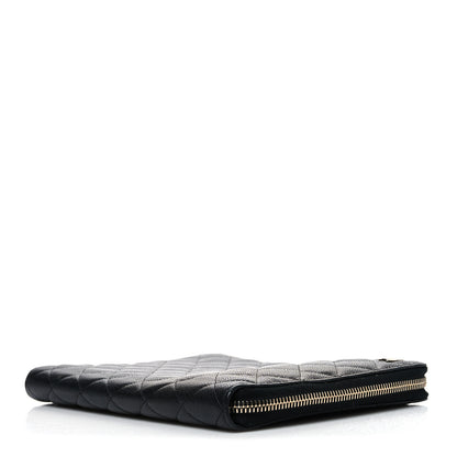 Chanel Caviar Quilted Zip Around Notebook Agenda Cover Black 4 of 8
