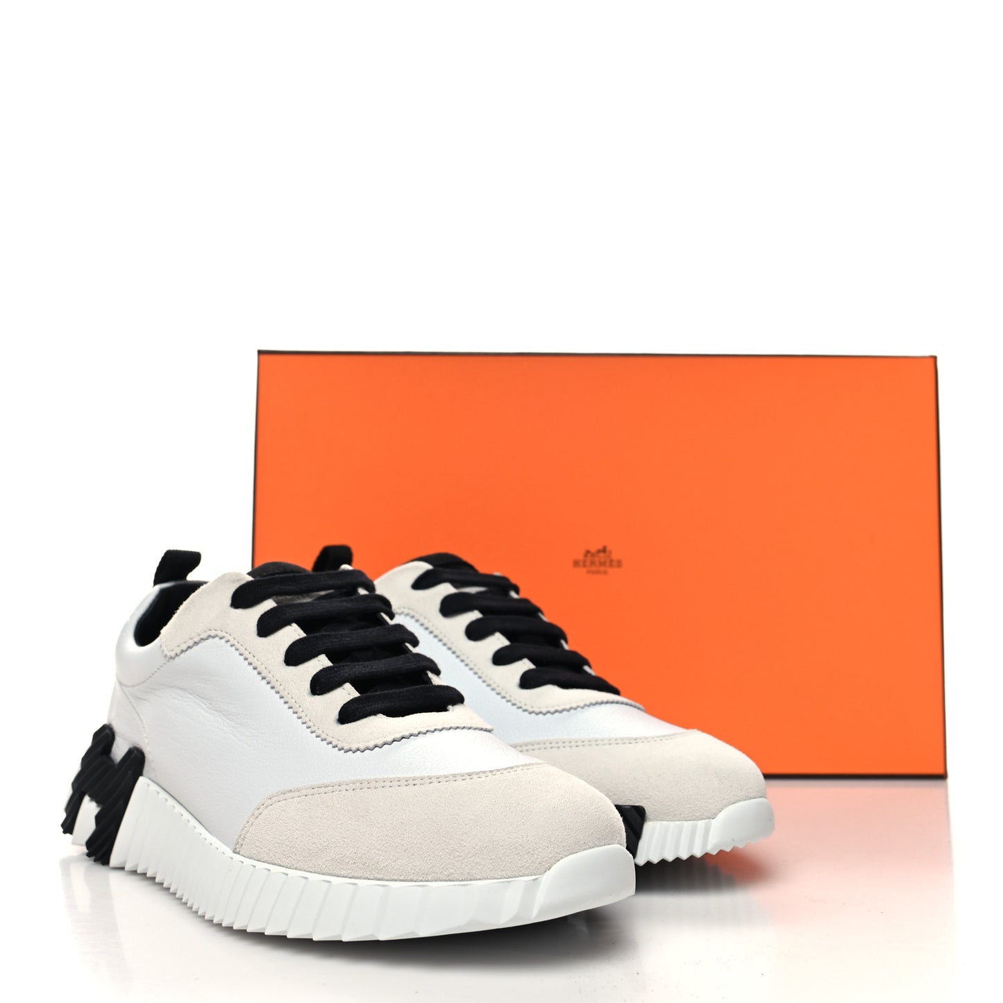 Goatskin Suede Goatskin Bouncing Sneakers 37 White Black