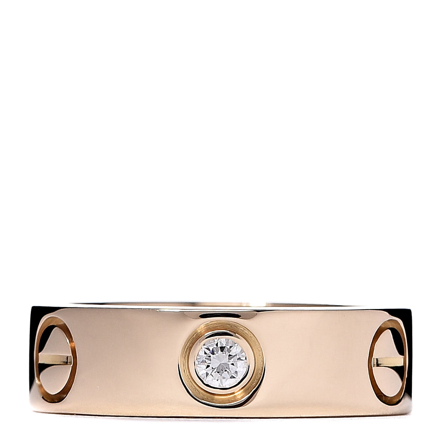 18K Yellow Gold 3 Diamond 5.5mm LOVE Ring 49 4.75
