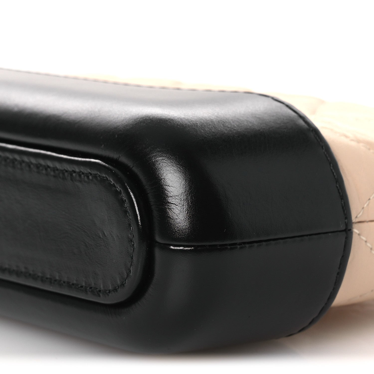 Chanel Aged Calfskin Quilted Small Gabrielle Clutch With Chain Beige Black 10 of 11
