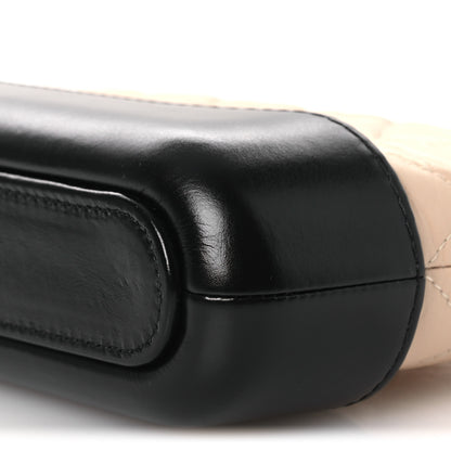 Chanel Aged Calfskin Quilted Small Gabrielle Clutch With Chain Beige Black 10 of 11