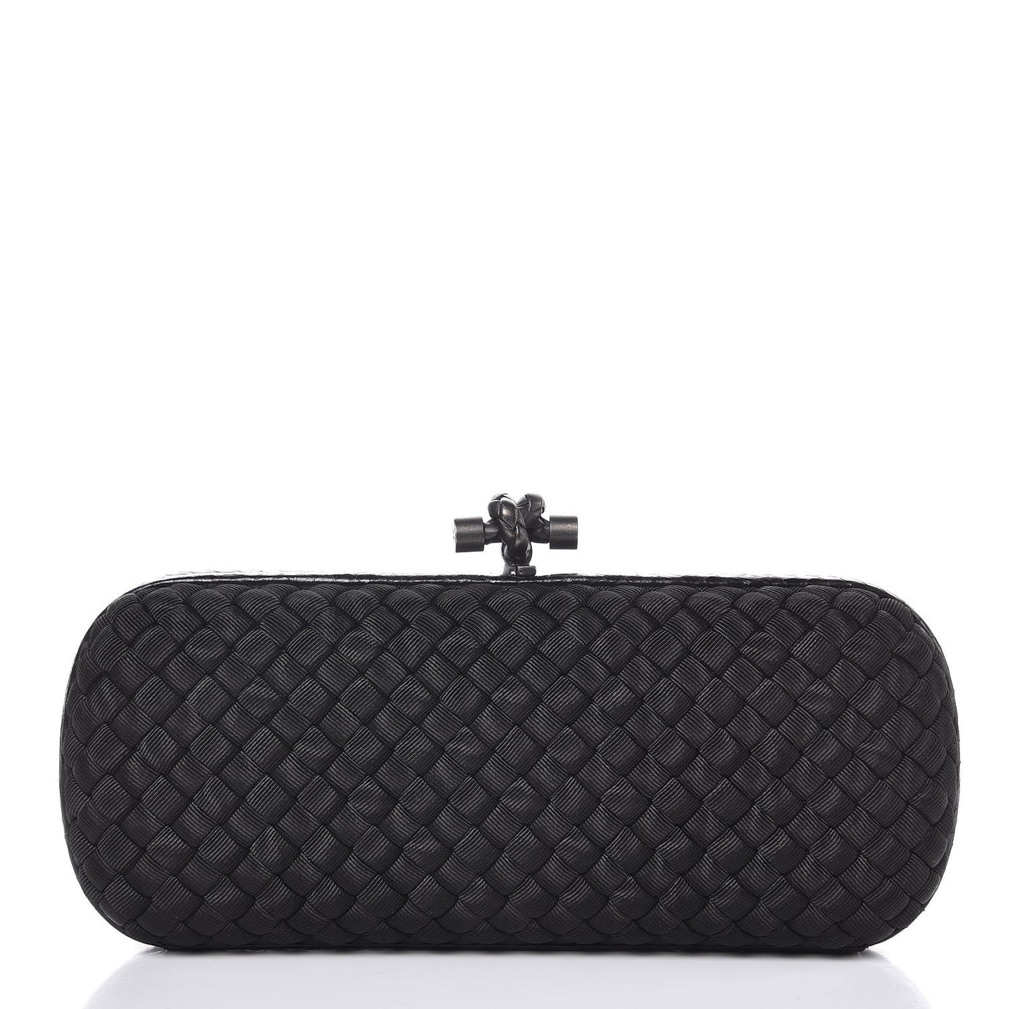 Satin Ayers Intreccio Impero Stretch Knot Clutch Black