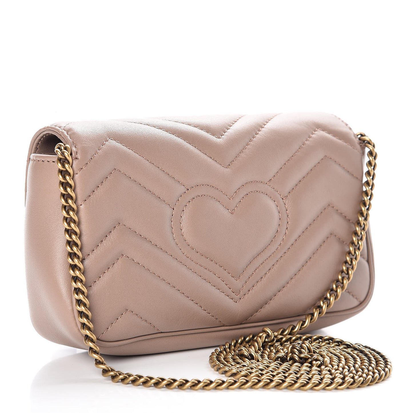 Calfskin Matelasse Super Mini GG Marmont Shoulder Bag Porcelain Rose