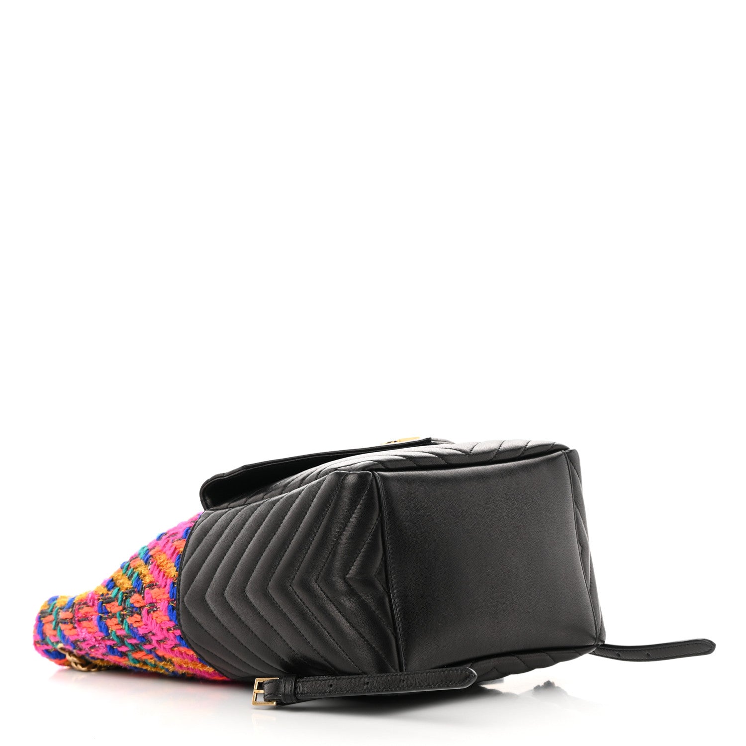 Saint Laurent Tweed Lambskin Matelasse Monogram Joe Backpack Black Rosso Multicolor 4 of 10