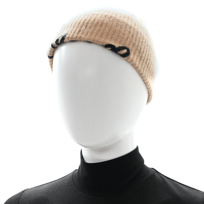 Chanel Cashmere Logo Beanie Hat Beige Black 2 of 6