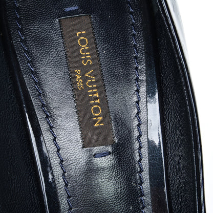 Louis Vuitton Vernis True Peep Toe Pumps 37 Blue Infini 8 of 9