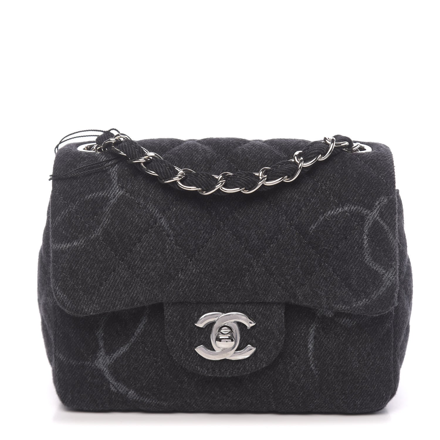 Chanel Denim CC Quilted Mini Square Flap Black 1 of 11