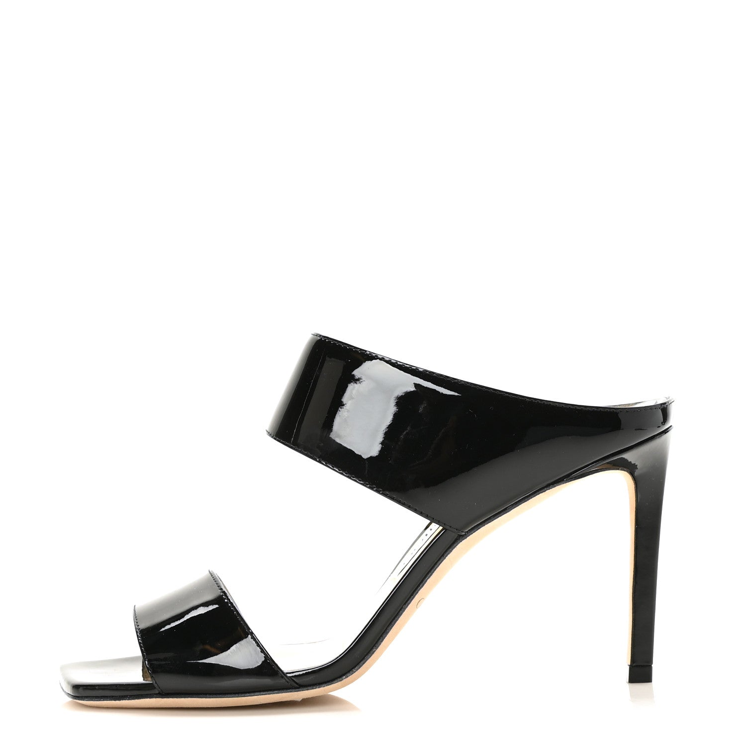 Jimmy Choo Soft Patent Hira 85 Sandals 38 Black 1 of 7
