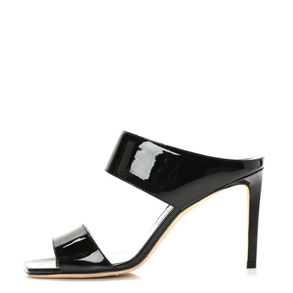 Jimmy Choo Soft Patent Hira 85 Sandals 38 Black 1 of 7
