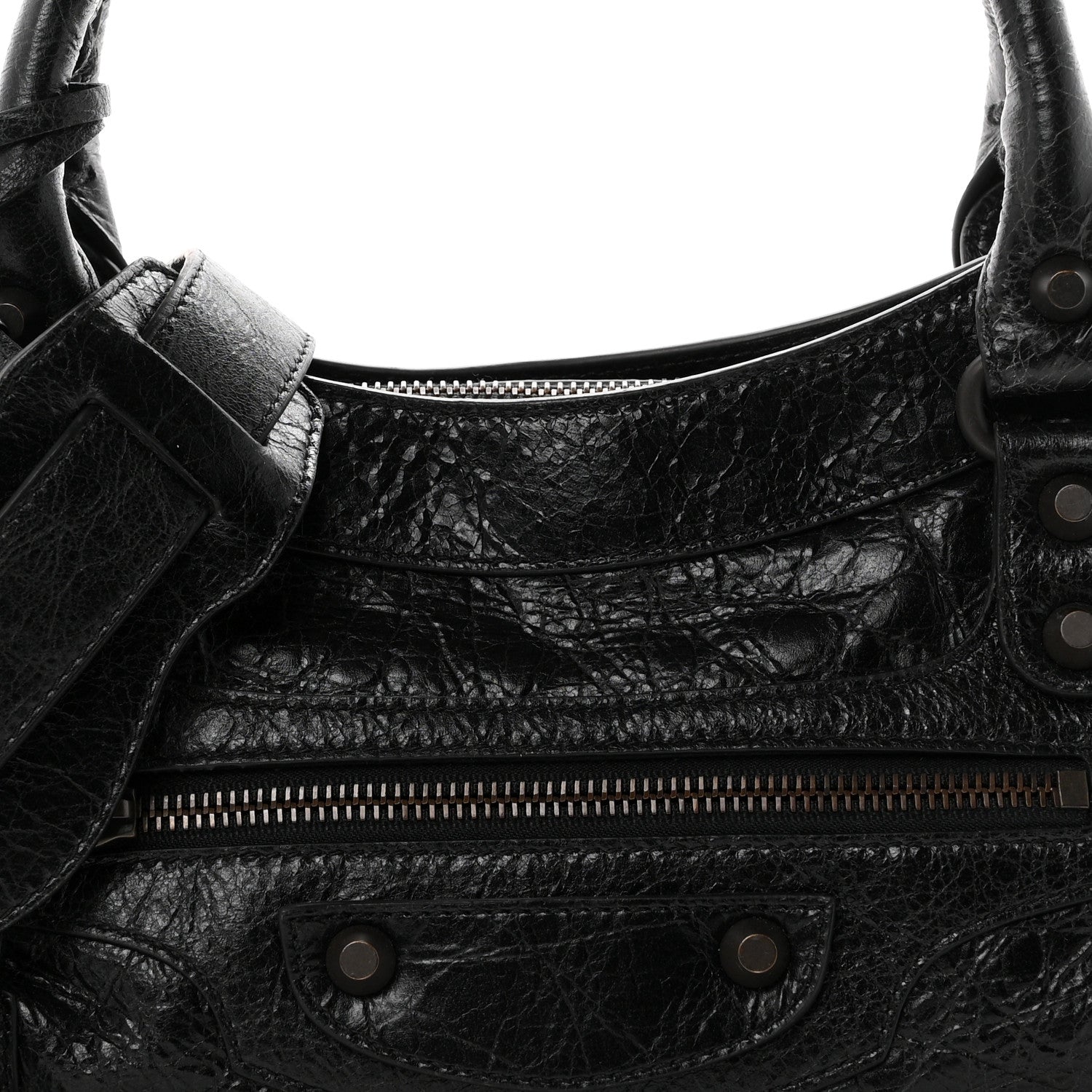 Balenciaga Agneau Arena Classic Hardware Le City First Bag Black 9 of 11
