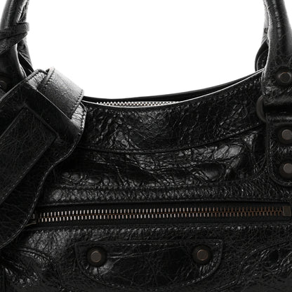 Balenciaga Agneau Arena Classic Hardware Le City First Bag Black 9 of 11