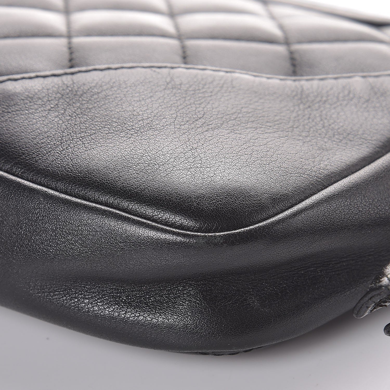 Chanel Calfskin Quilted Cambon Pochette Black White 10 of 11