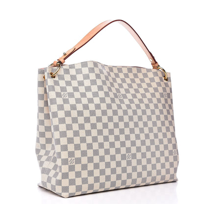 Louis Vuitton Damier Azur Graceful MM Rose Ballerine 3 of 15