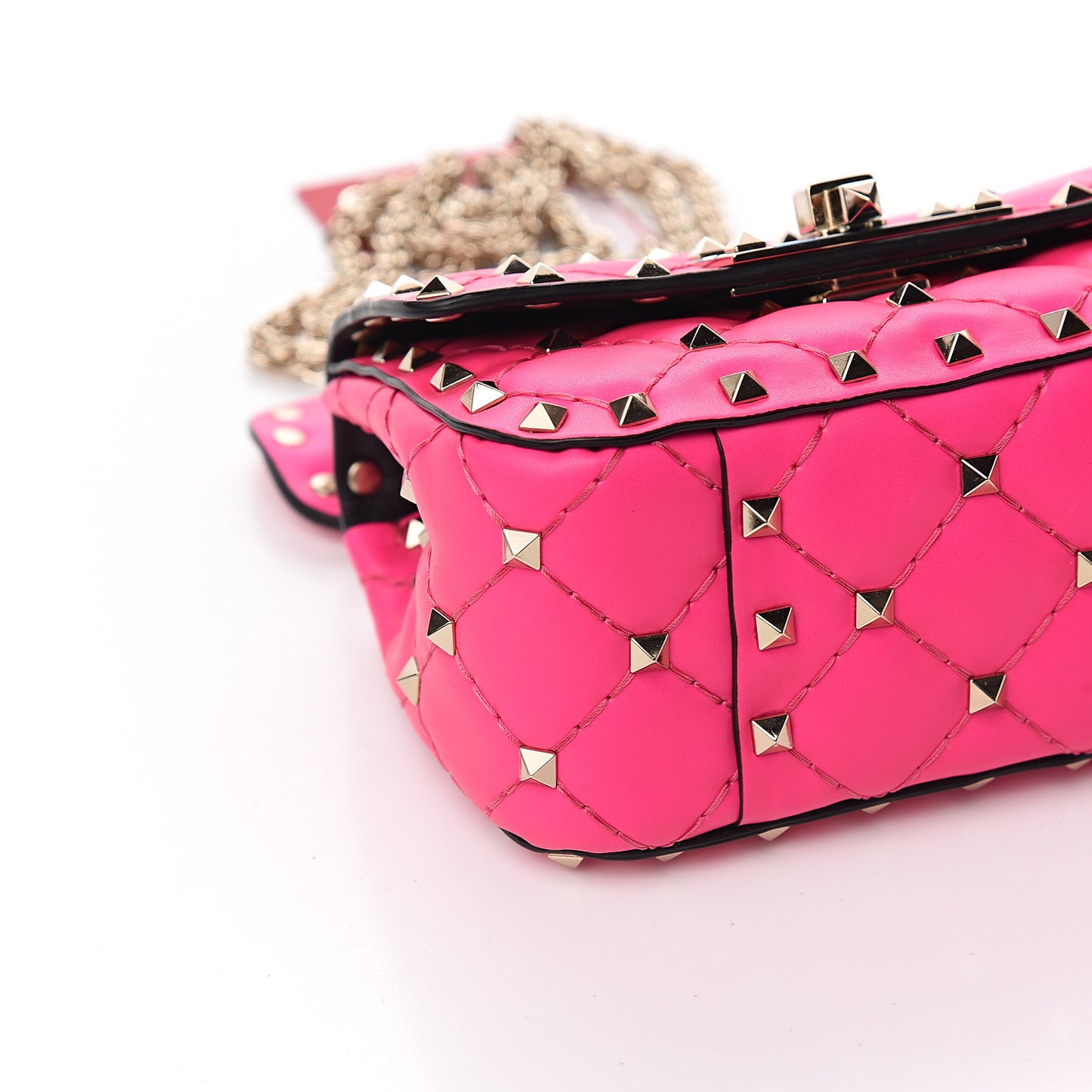 Calfskin Micro Rockstud Spike Shoulder Bag Azalea