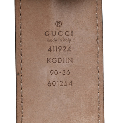 Gucci GG Supreme Monogram Selleria Calfskin Interlocking G 40mm Belt 90 36 Beige Ebony Cocoa 3 of 4