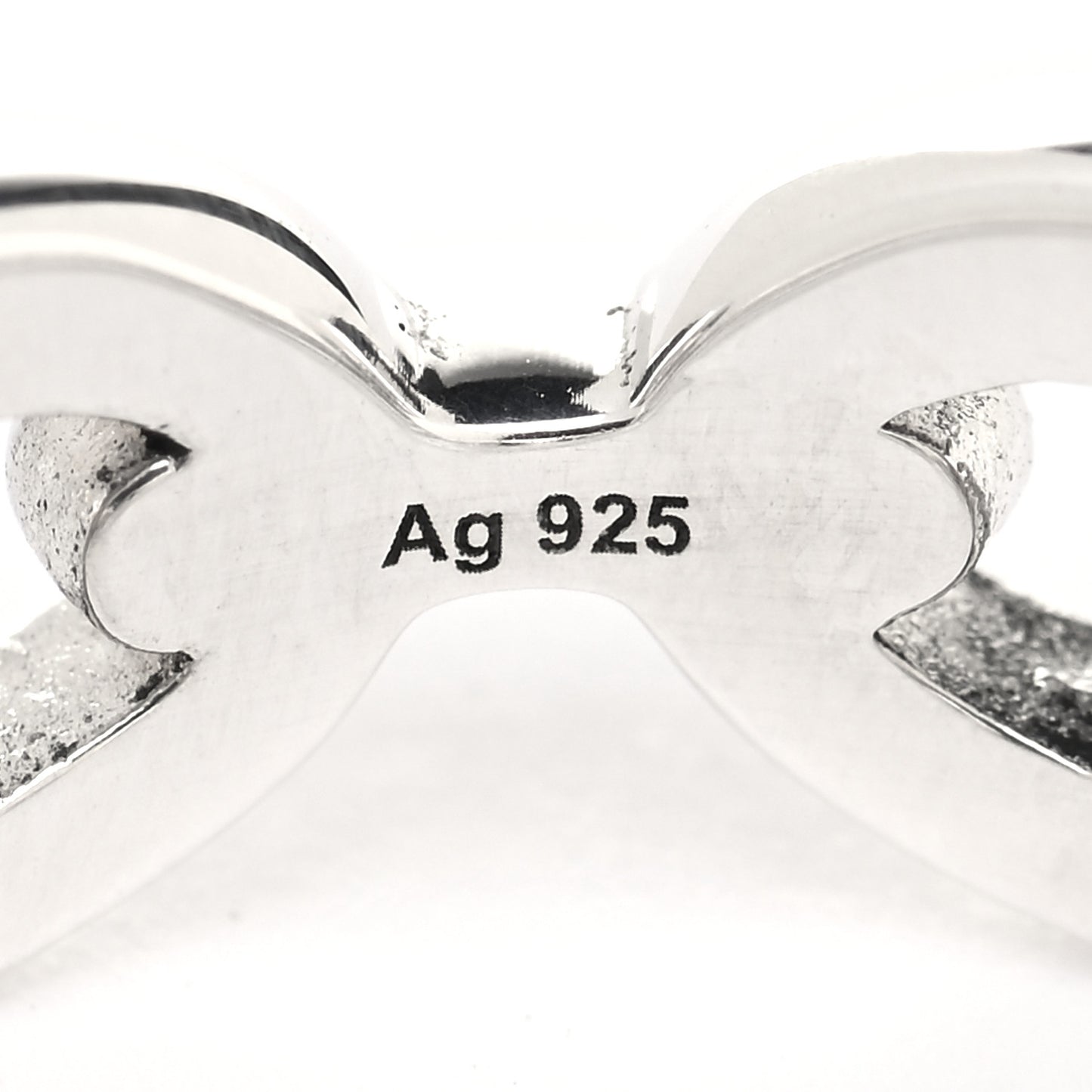 Sterling Silver PM Chaine d'Ancre Enchainee Band Ring 52 6