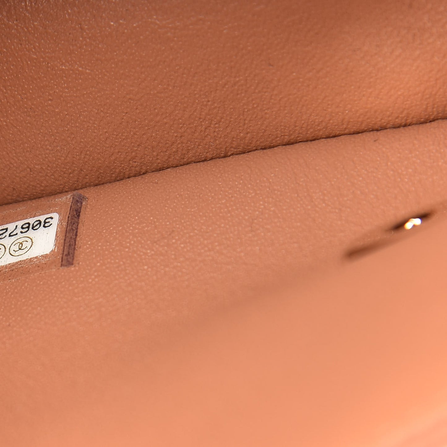 Lambskin Quilted Mini Rectangular Flap Brown