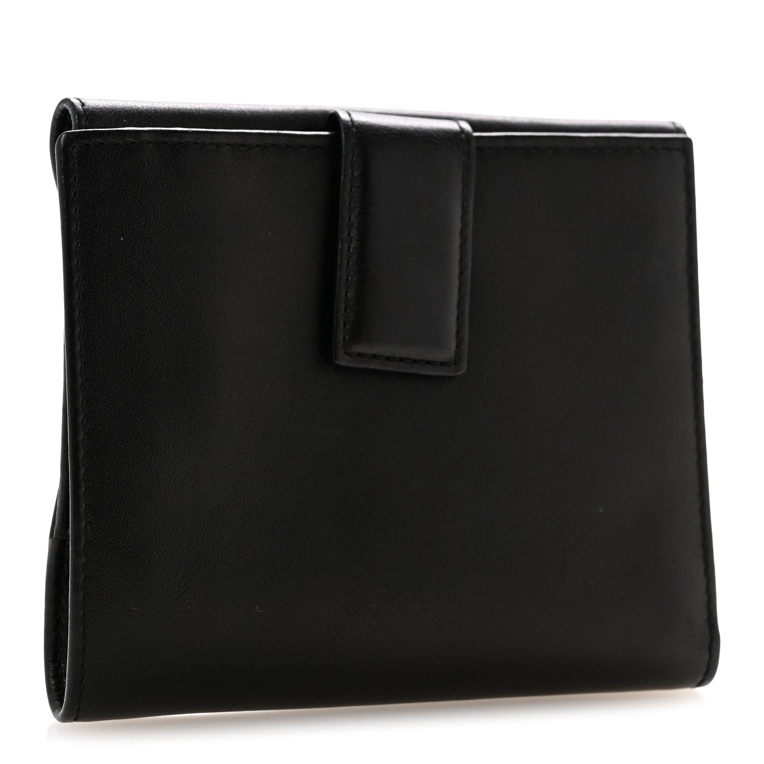Salvatore Ferragamo Calfskin Gancini French Wallet Black 3 of 12