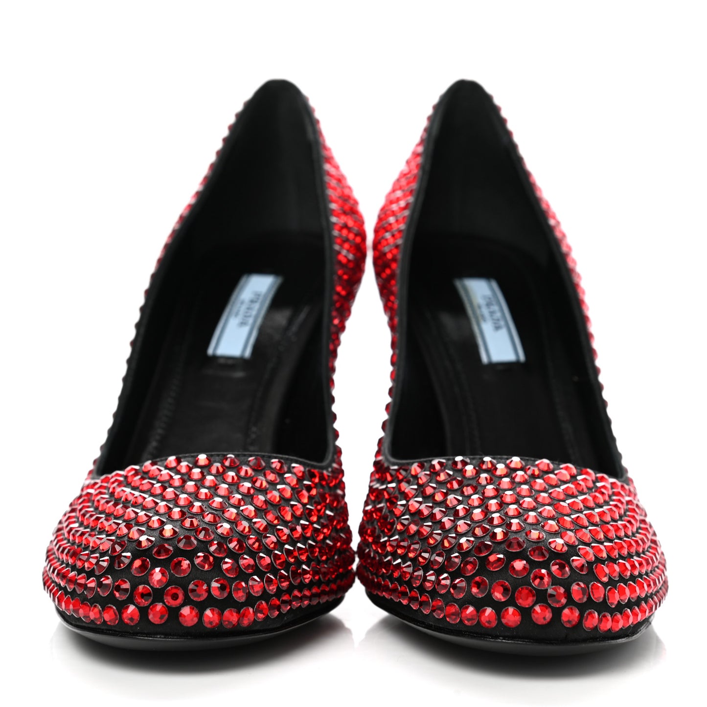 Satin Crystal 85mm Pumps 38.5 Rubino