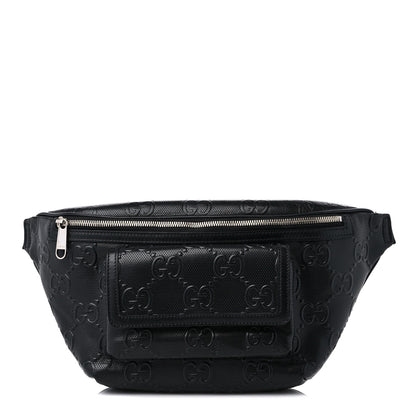 Gucci Calfskin GG Tennis Embossed Pocket Belt Bag Black 1 of 12