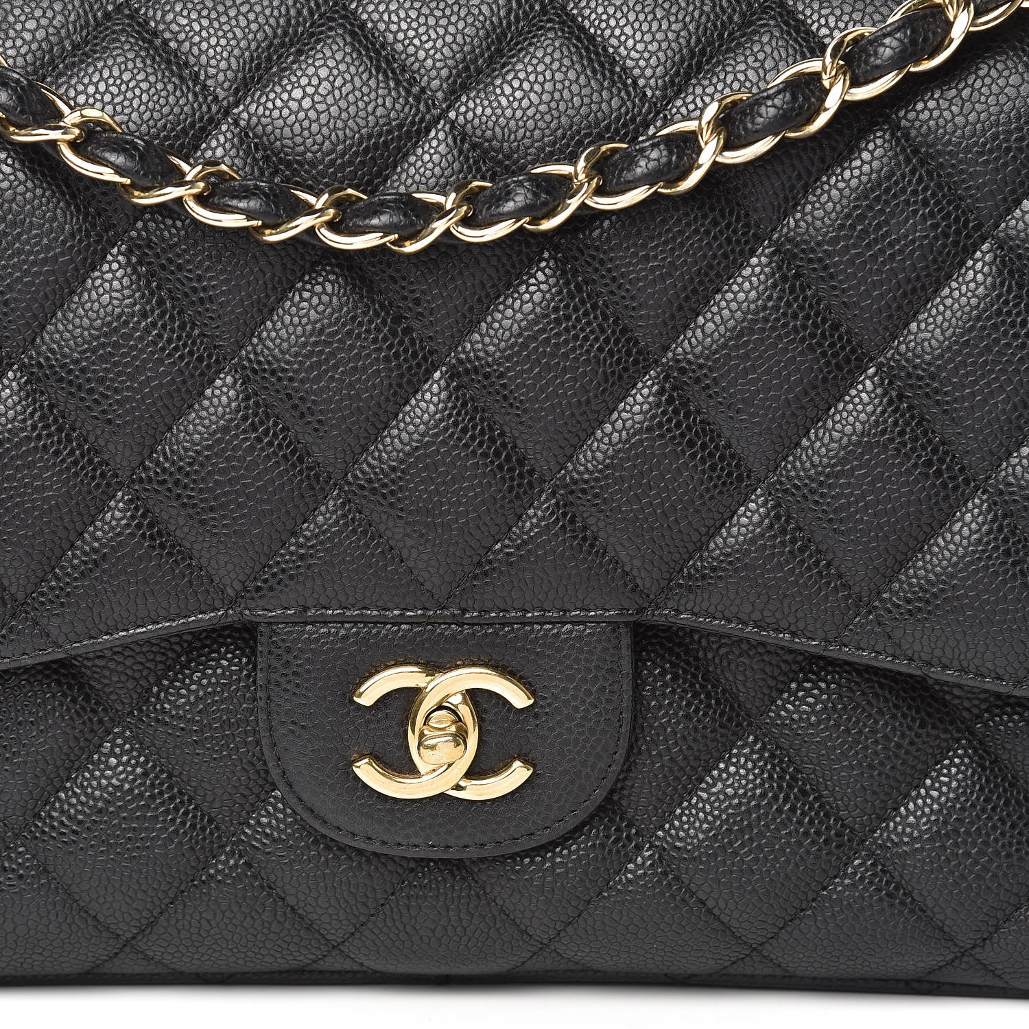 Chanel Caviar Quilted Jumbo Double Flap Black 10 of 18