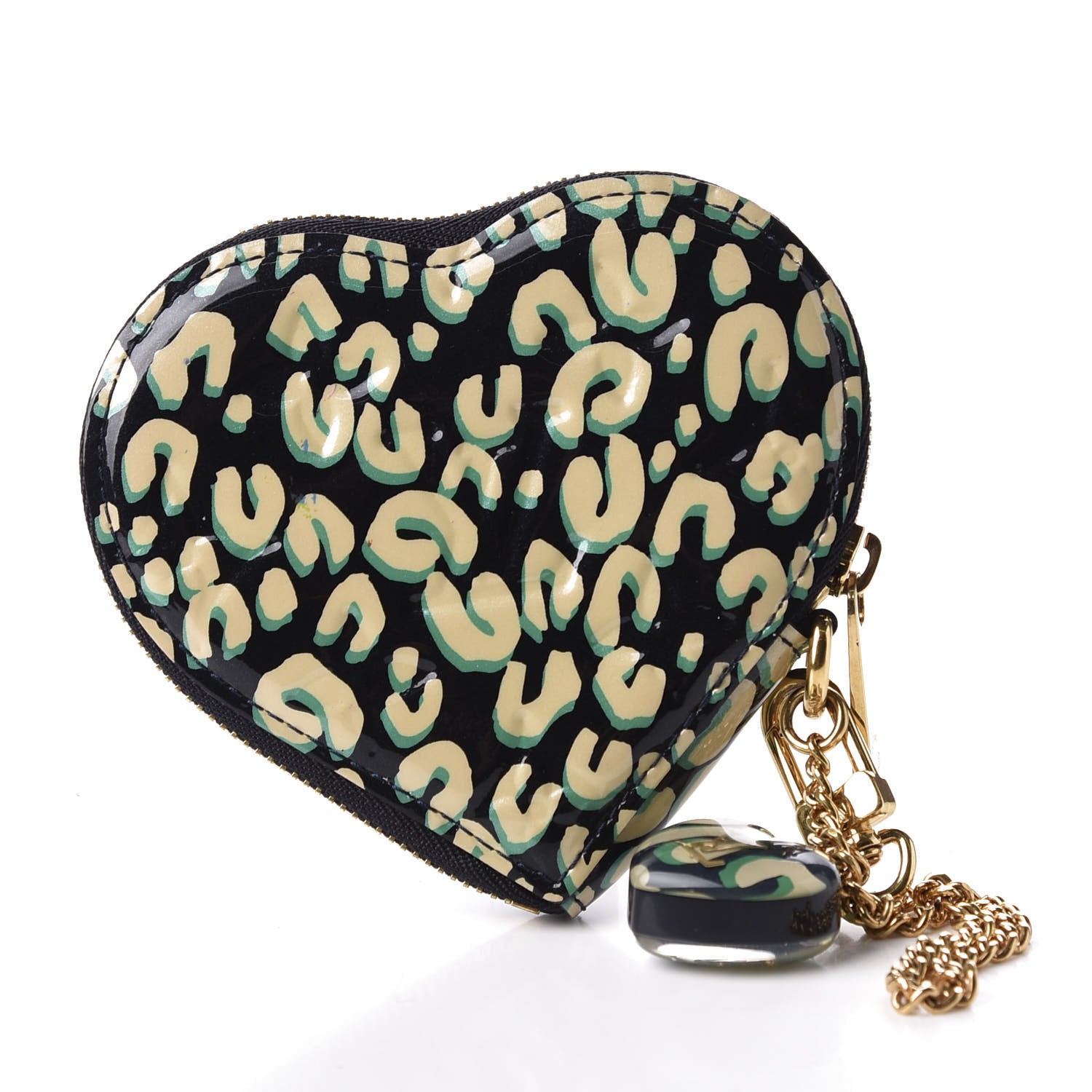 Louis Vuitton Vernis Leopard Coeur Heart Coin Purse Blue Infini 2 of 7