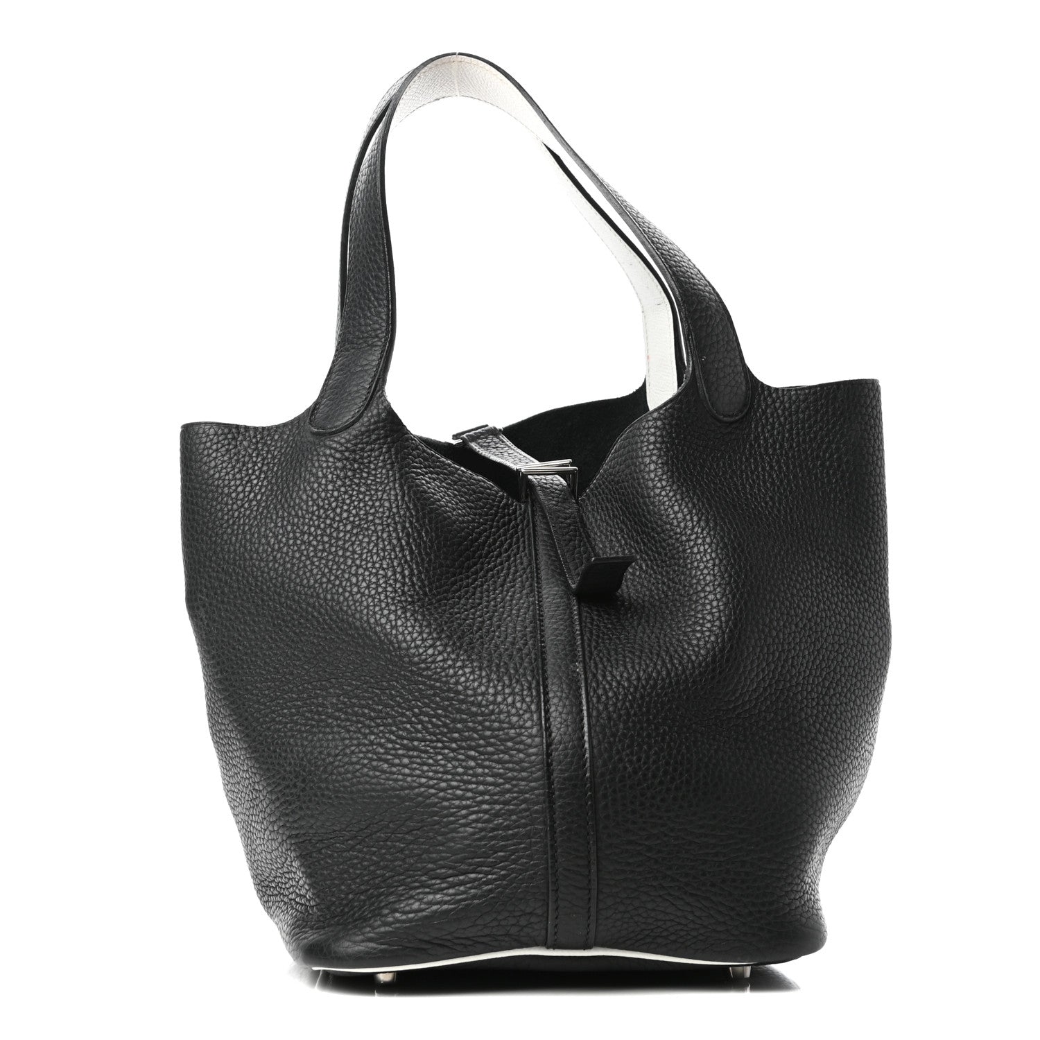 Hermes Taurillon Clemence Picotin 22 MM Black White 1 of 8