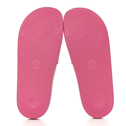 Gucci Rubber Womens Logo Slide Sandals 39 Fuchsia 4 of 11