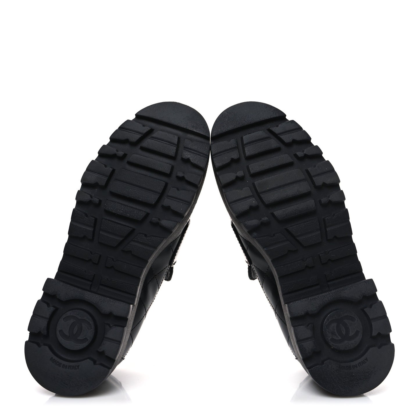 Calfskin Stitched CC Loafers 37.5 Black