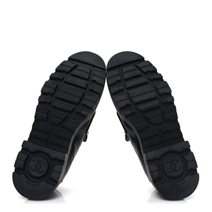 Chanel Calfskin Stitched CC Loafers 37.5 Black 7 of 11
