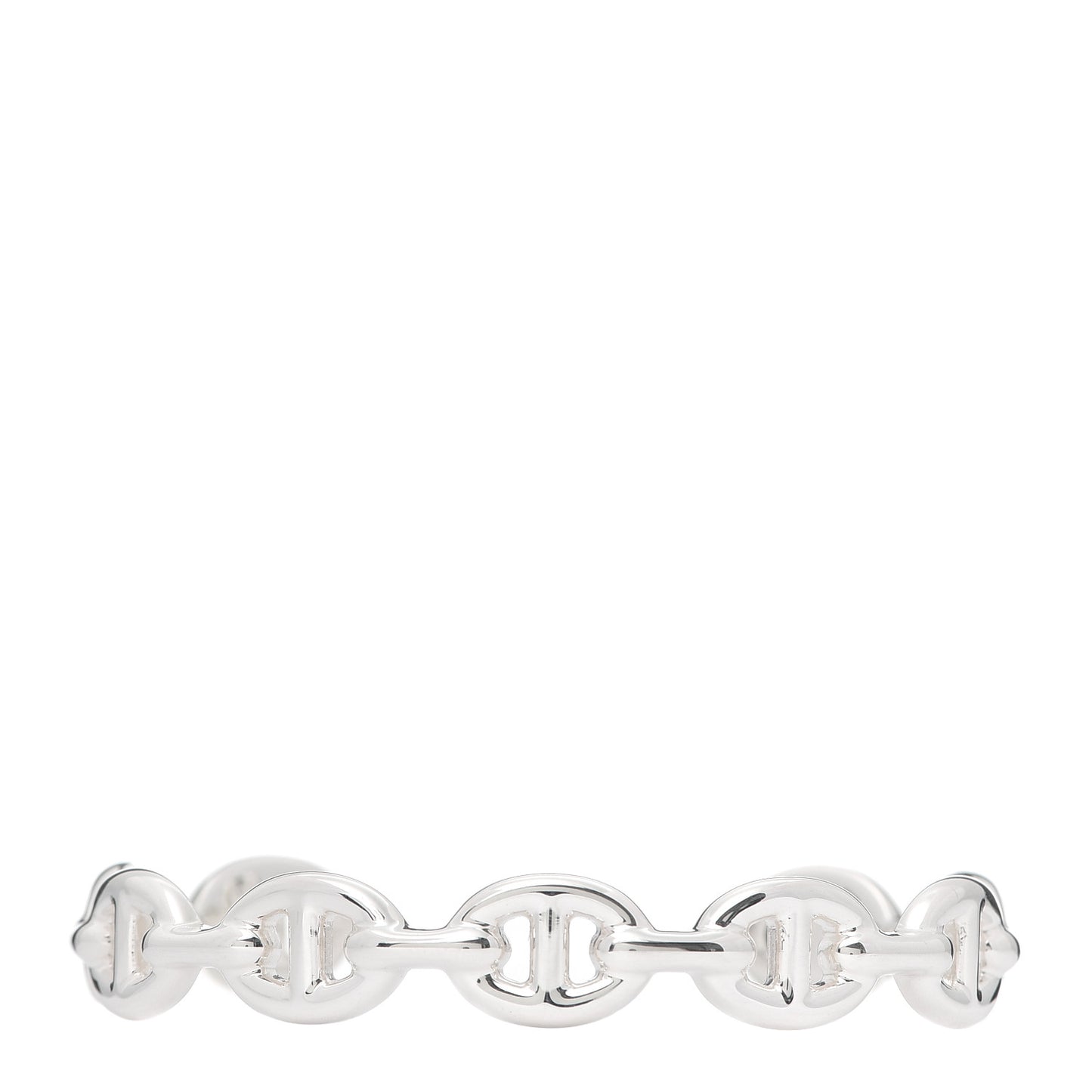 Sterling Silver MM Chaine d'Ancre Enchainee Cuff Bracelet SH