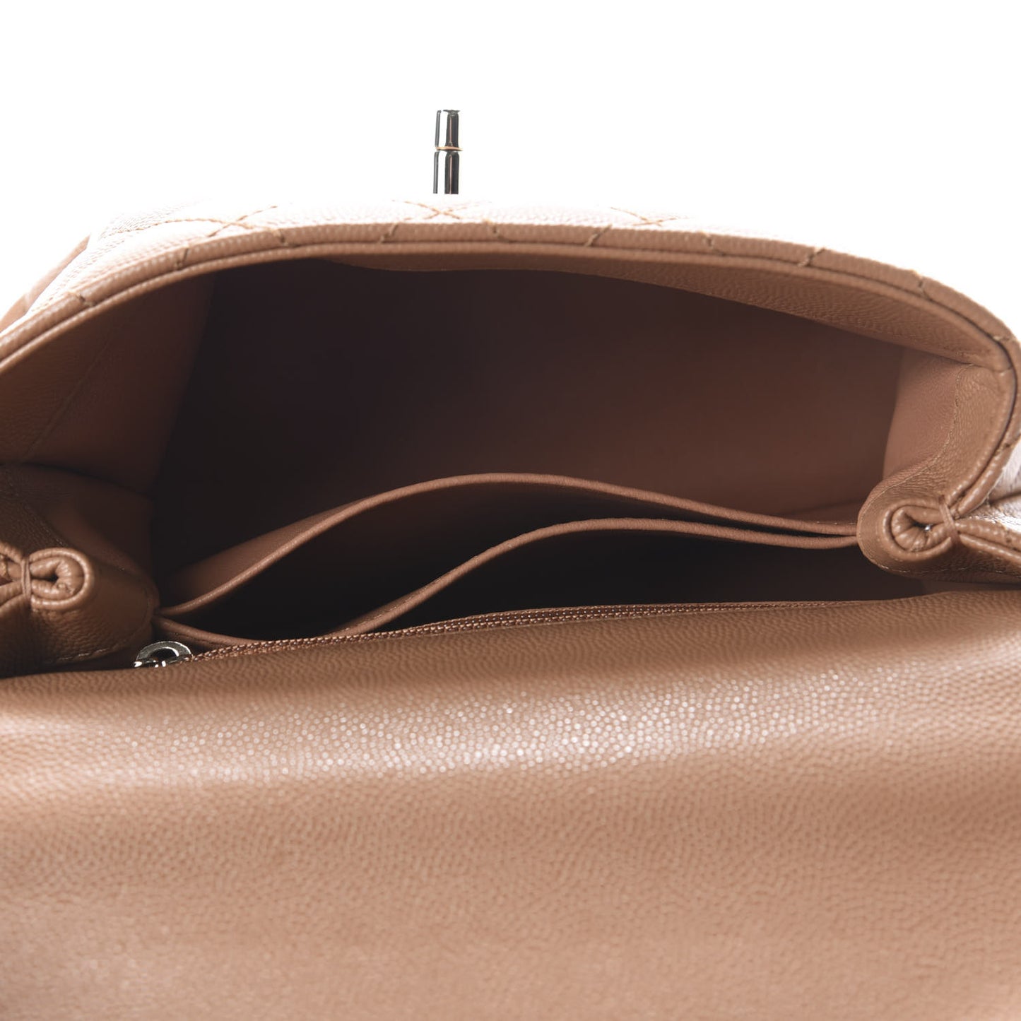 Caviar Quilted Lizard Embossed Mini Coco Handle Flap Brown