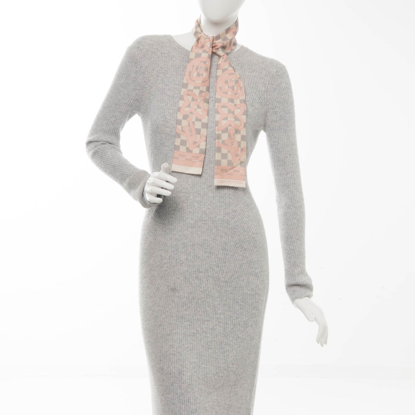 Silk Damier Azur Tahitienne Bandeau Rose Ballerine