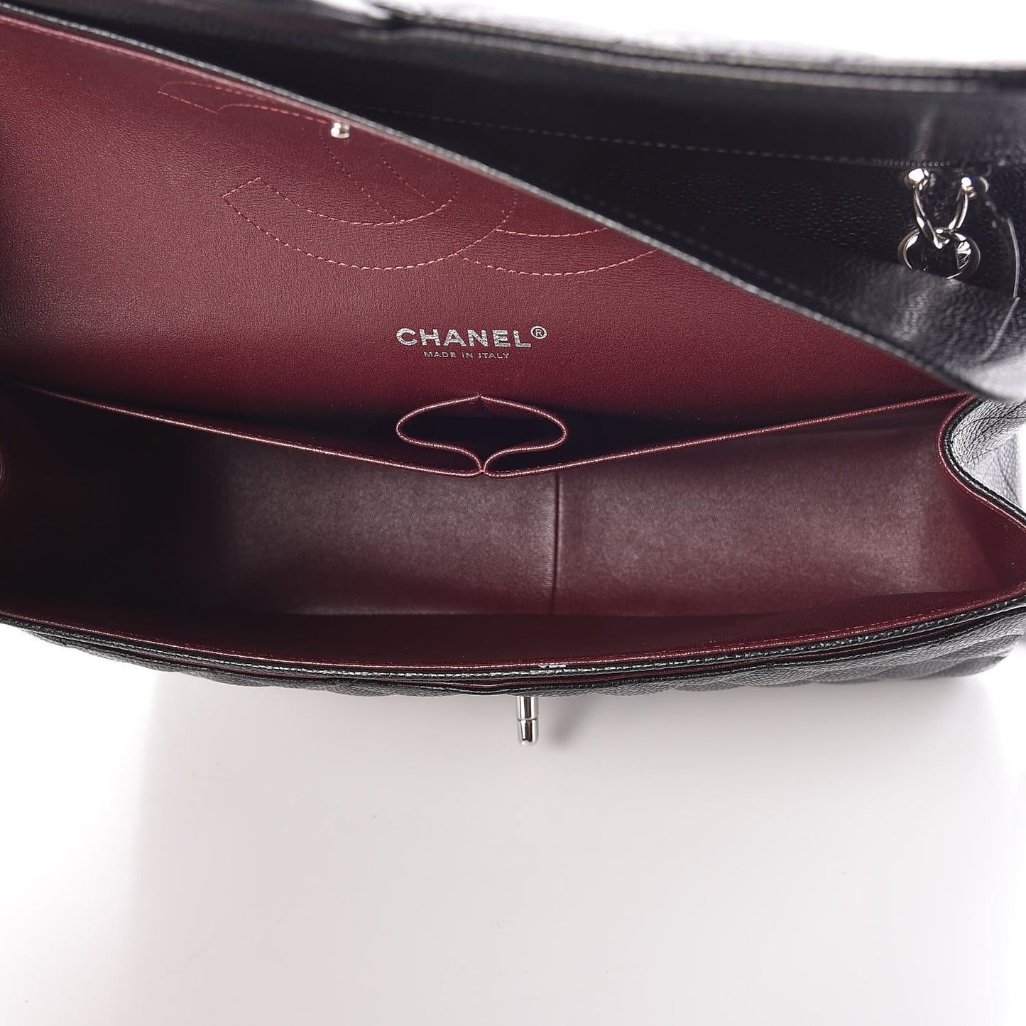 Caviar Quilted Jumbo Double Flap Black