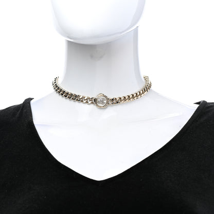 Chanel Pearl Crystal CC Chain Choker Necklace Gold 2 of 6