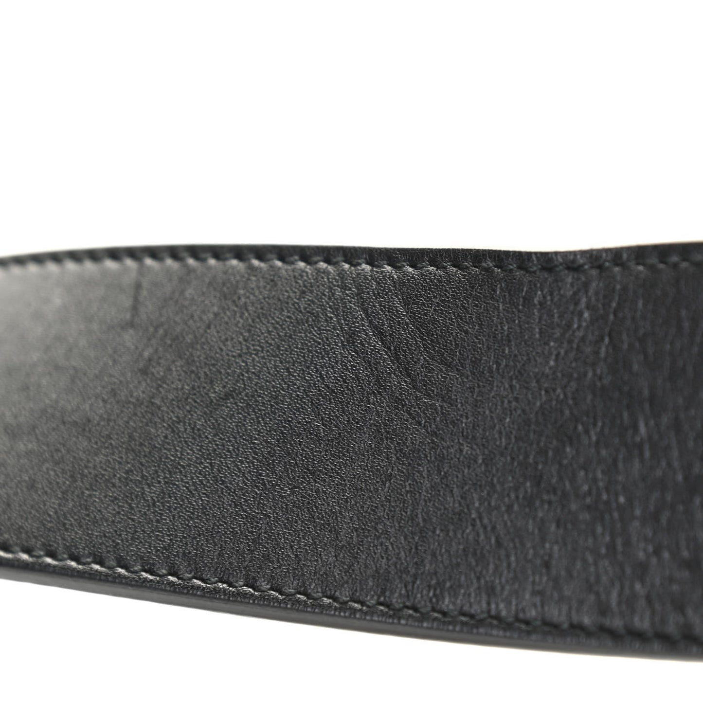 Moon Calfskin Pearl Double G 40mm Belt 80 32 Black Cream
