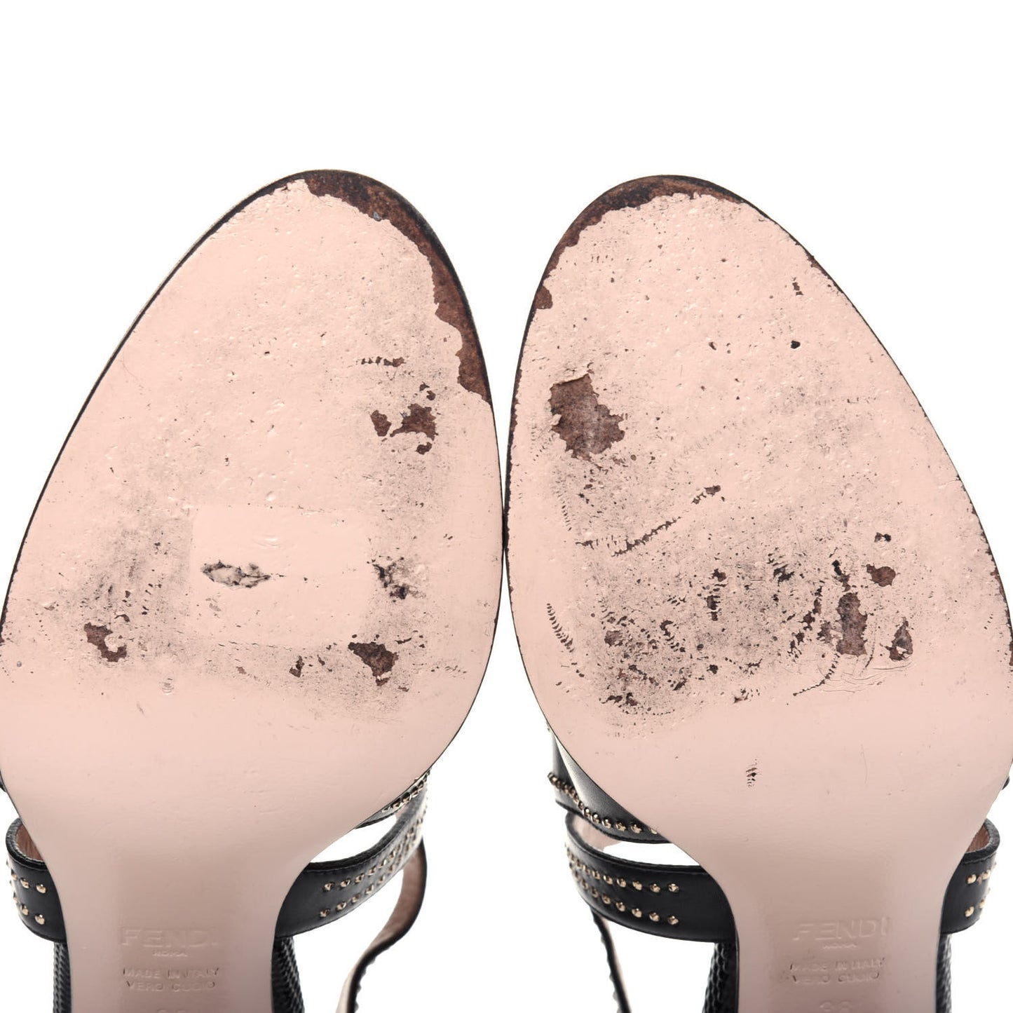 Calfskin Studded Chameleon Block Heel Pumps 38 Black