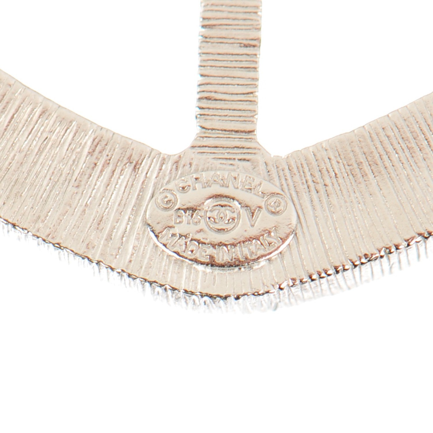 Chanel Swarovski Baguette Crystal CC Shield Brooch Silver 4 of 5